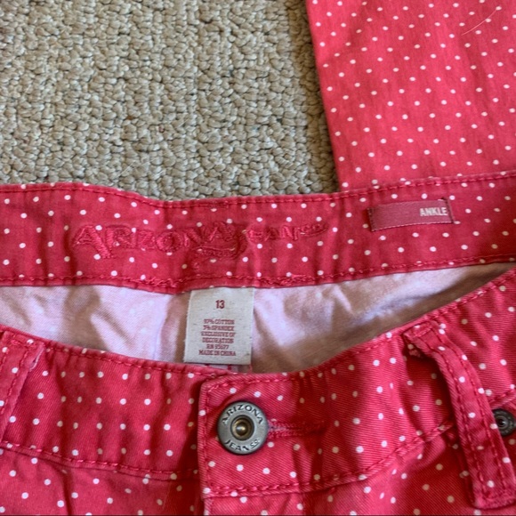 Arizona Pink Polka Dot Ankle Pants - Picture 2 of 6